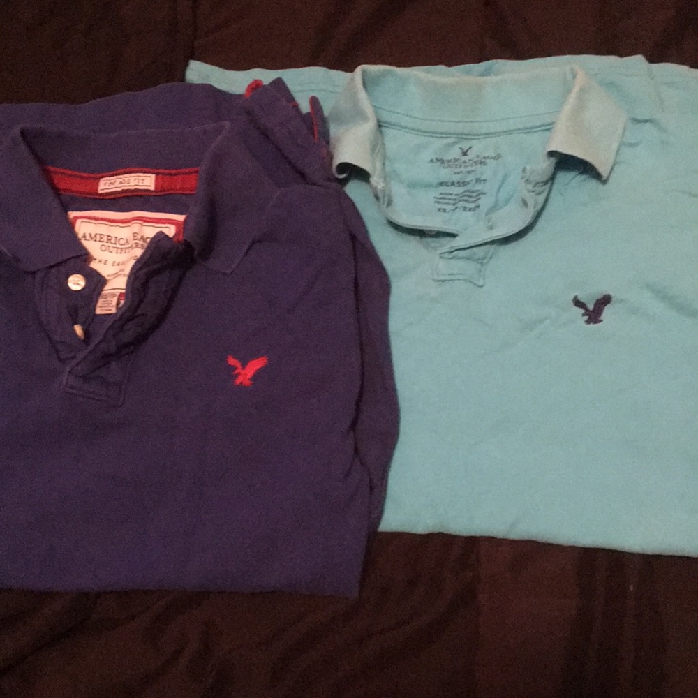 2pair American Eagle short sleeve Polos